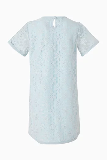 Logo-strap Shift Dress in Lace