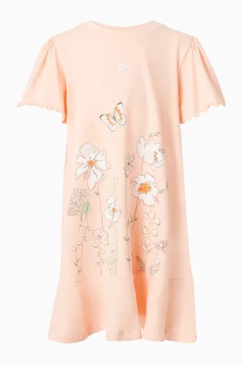 Floral-print T-shirt Dress in Cotton