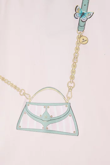 تي شيرت بطبعة حقيبة قطن