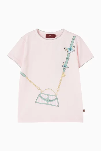 تي شيرت بطبعة حقيبة قطن