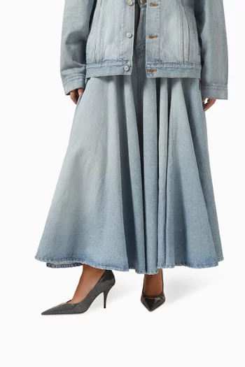 Avenue Editor 90 Pumps in Croc-embossed Leather