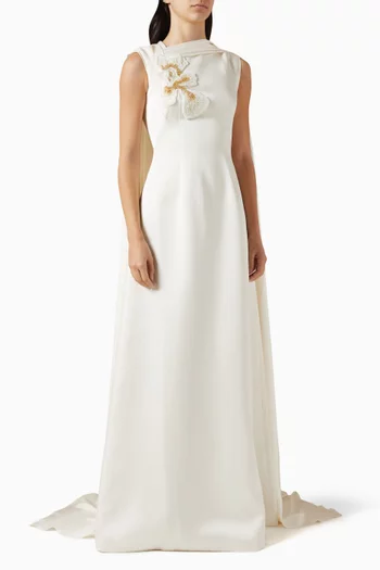 فستان سهرة بكاب وتطريزات تفتا ميكادو