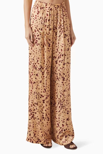 Printed Wide-leg Pants