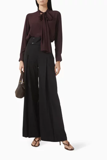 Tie-up Top in Silk-satin