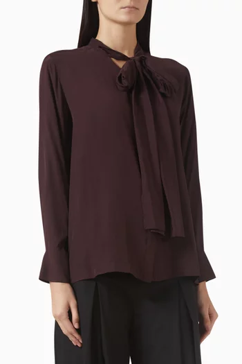 Tie-up Top in Silk-satin