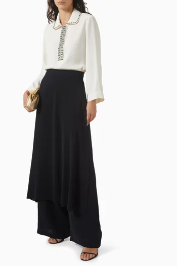 Embellished-collar Top