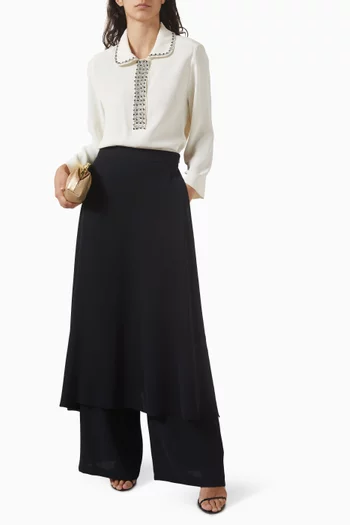 بنطال بقصة ساق واسعة