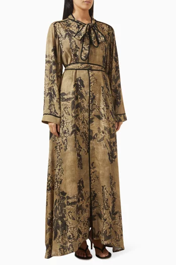 فستان بنقشة وحزام