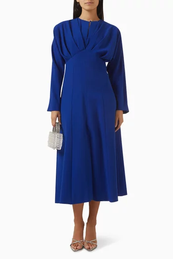 فستان متوسط الطول بدرابيه