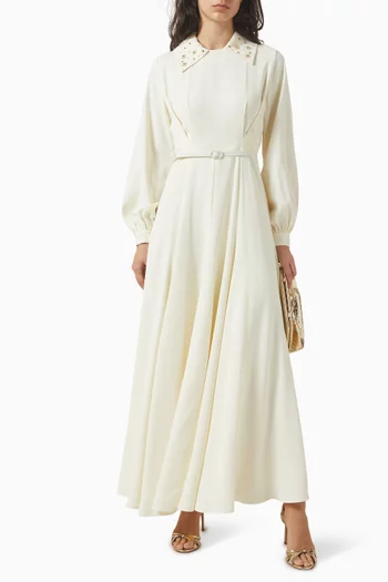 Embellished-collar Dress