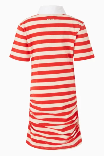 Striped Polo Dress in Cotton Piqué