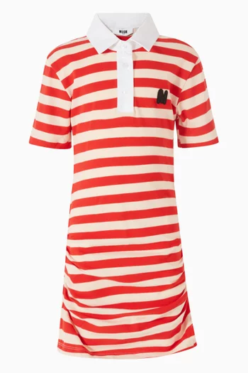 Striped Polo Dress in Cotton Piqué