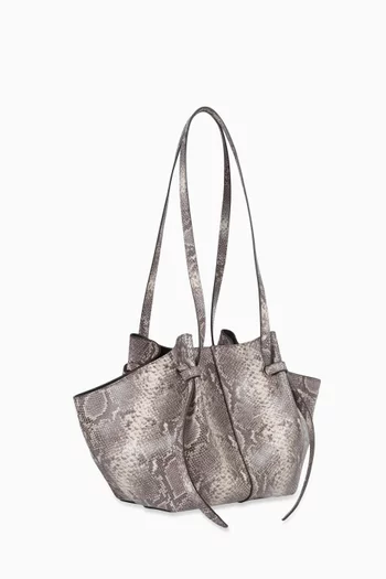 Mochi Tote Bag in Snake-embossed Cowhide Leather
