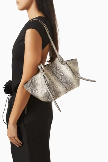 Mochi Tote Bag in Snake-embossed Cowhide Leather