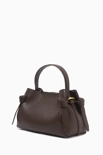 Mini Gyoza Top-handle Bag in Pebble Grain Leather