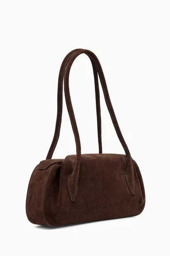 Oyster Shoulder Bag in Italian Suede
