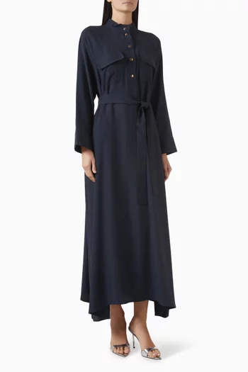 فستان بنمط قميص بحزام