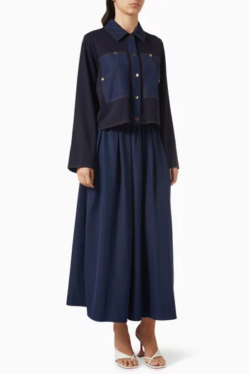 طقم تنورة بأزرار