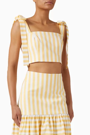 Mimosa Stripe Crop Top in Cotton