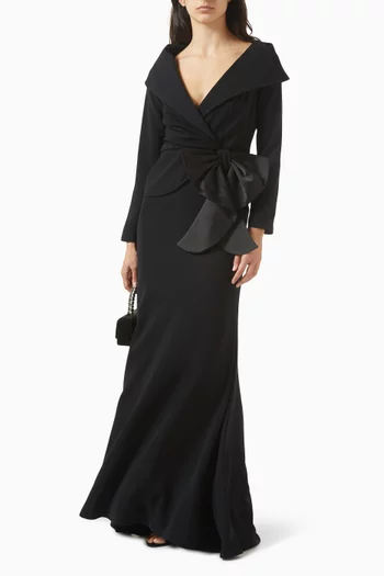 فستان برباط بعقدة كريب