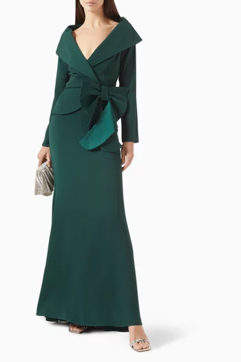 فستان برباط بعقدة كريب