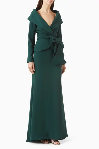 فستان برباط بعقدة كريب