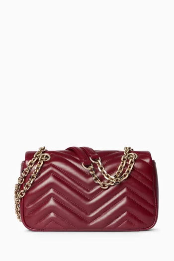 Small GG Marmont Shoulder Bag in Lambskin Leather