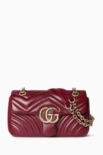 Small GG Marmont Shoulder Bag in Lambskin Leather