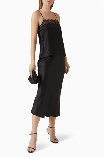 Haya Lace-trim Cami Top in Silk