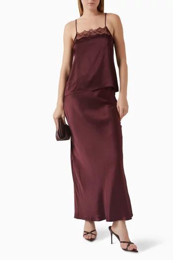 Haya Lace-trim Cami Top in Silk