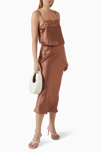 Haya Lace-trim Cami Top in Silk