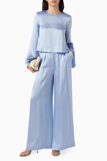 بنطال بروك بطيّات حرير