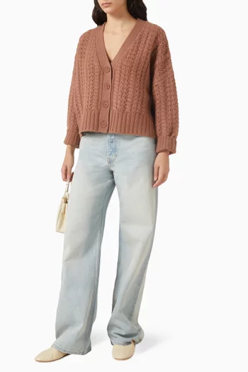 بنطال جينز سامي بقصة فضفاضة دينم