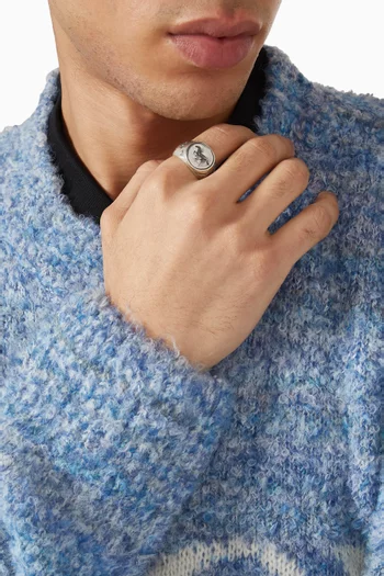 Galloping Signet Ring in Sterling Silver