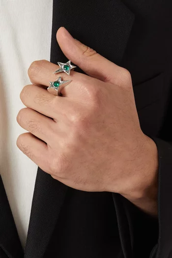 Two Stone Ring in Sterling Silver