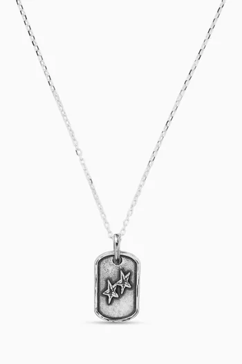 Dog Tag Necklace in Sterling Silver