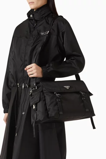 Explore Bag in Re-Nylon and leather