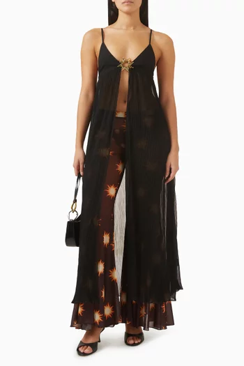 فستان فلوي بنقشة شموس