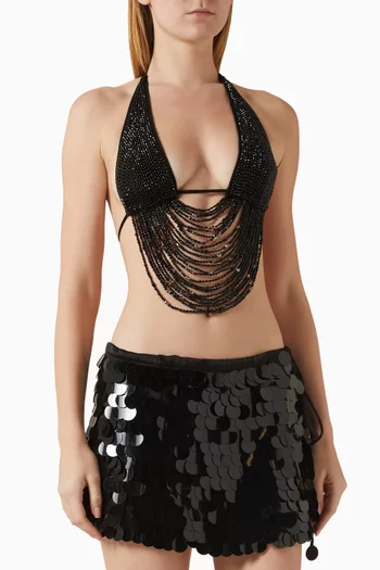 بلوزة تالي بتفاصيل مستديرة متدلية