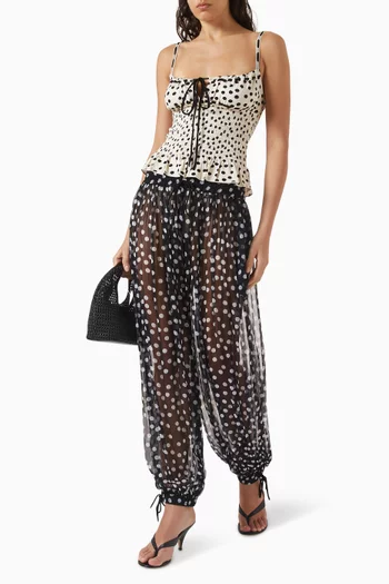 Polka Dot-print Balloon Pants
