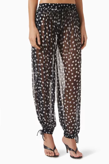 Polka Dot-print Balloon Pants