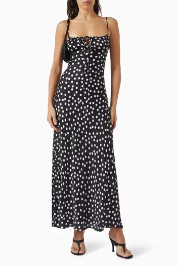 Polka Dot-print Slip Maxi Dress