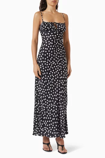 Polka Dot-print Slip Maxi Dress