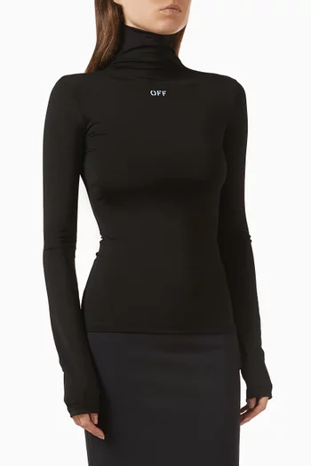 Stamp Second-skin Turtleneck Top