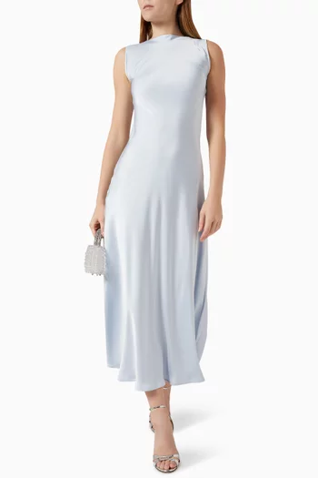 Stone Midi Dress in Satin