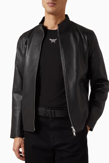 حزام كلاوس بإبزيم حرف M جلد بنقشة فيزيتوس