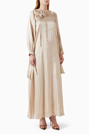 فستان كيارا بزهور بارزة