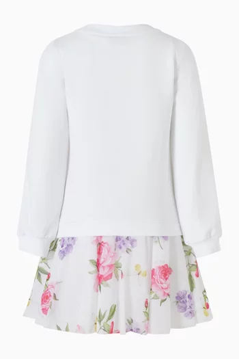 فستان بنقشة زهور قطن