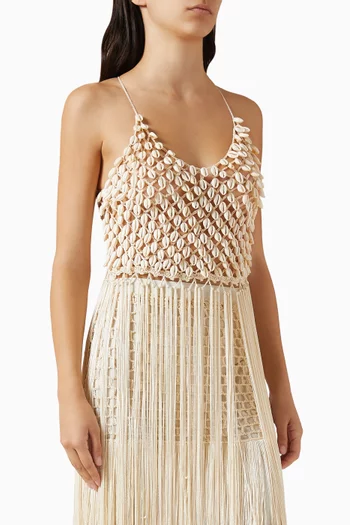 بلوزة نوارا مطرزة بصدف