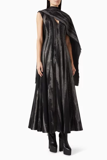 Embellished Cape Dress